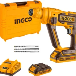 INGCO CRHLI201681 Hammer Drilling Machine with a Battery and Charger | 20V Lithium-Ion Rotary Hammer | Rotary Hammer Drill  (16 mm Chuck Size, 650 W)